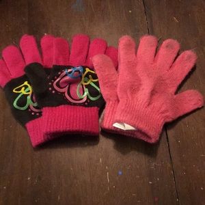 Pink girls gloves